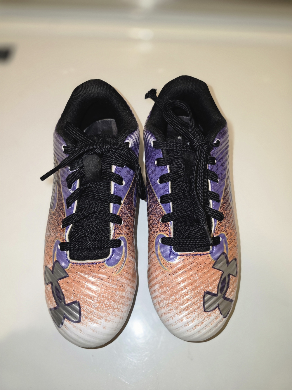Under Armour Justin Jefferson Blur Kids' Purple & Orange Athletic Cleats